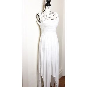 White Indigo Flowing Dress in White